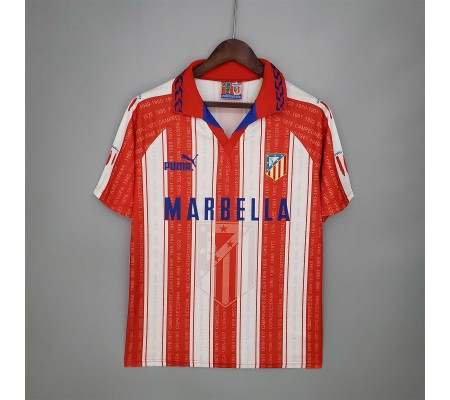 Atletico Madrid 95/96 Home Red&White Soccer Jersey